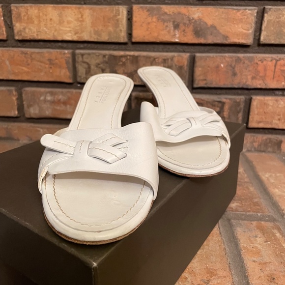 COPY - White Leather Mule heel sandals * Lamberton Truex * Size 9.5 - Picture 4 of 6